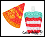 Junk Food Theme Bubble Pop Fidget Toy Fast Food Silicone Push Poke Bubble Wrap Fidget Toy - Press Bubbles to Pop - Bubble Popper Sensory Stress Toy