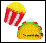 Junk Food Theme Bubble Pop Fidget Toy Fast Food Silicone Push Poke Bubble Wrap Fidget Toy - Press Bubbles to Pop - Bubble Popper Sensory Stress Toy