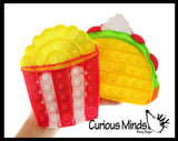 Junk Food Theme Bubble Pop Fidget Toy Fast Food Silicone Push Poke Bubble Wrap Fidget Toy - Press Bubbles to Pop - Bubble Popper Sensory Stress Toy