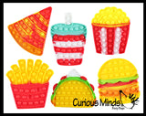 Junk Food Theme Bubble Pop Fidget Toy Fast Food Silicone Push Poke Bubble Wrap Fidget Toy - Press Bubbles to Pop - Bubble Popper Sensory Stress Toy