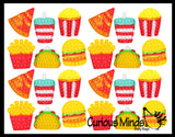 Junk Food Theme Bubble Pop Fidget Toy Fast Food Silicone Push Poke Bubble Wrap Fidget Toy - Press Bubbles to Pop - Bubble Popper Sensory Stress Toy
