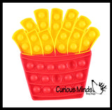 Junk Food Theme Bubble Pop Fidget Toy Fast Food Silicone Push Poke Bubble Wrap Fidget Toy - Press Bubbles to Pop - Bubble Popper Sensory Stress Toy