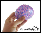 BULK - WHOLESALE -  SALE - Jumbo Confetti Bead Mold-able Stress Ball - Squishy Gooey Shape-able Squish Sensory Squeeze Balls