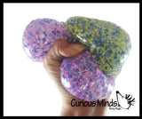 BULK - WHOLESALE -  SALE - Jumbo Confetti Bead Mold-able Stress Ball - Squishy Gooey Shape-able Squish Sensory Squeeze Balls