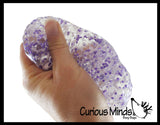 BULK - WHOLESALE -  SALE - Jumbo Confetti Bead Mold-able Stress Ball - Squishy Gooey Shape-able Squish Sensory Squeeze Balls