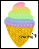 LAST CHANCE - LIMITED STOCK - SALE  - Jumbo Ice Cream Cone Theme Bubble Pop Game - Glitter Rainbow Big Huge Silicone Push Poke Bubble Wrap Fidget Toy - Press Bubbles to Pop - Bubble Popper Sensory Stress Toy