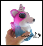 MULTIPLE STYLES - Large Mystical Animal with Horn and Wings Slow Rise Squishies Slow Rise Foam - Scented Sensory, Stress, Fidget Toy - Penguin, Unicorn, Corgi Dog, Sloth, Koala, Panda