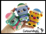 Winter Animal Themed Slow Rise Squishy Toys - Memory Foam Squish Stress Ball - Winter Christmas
