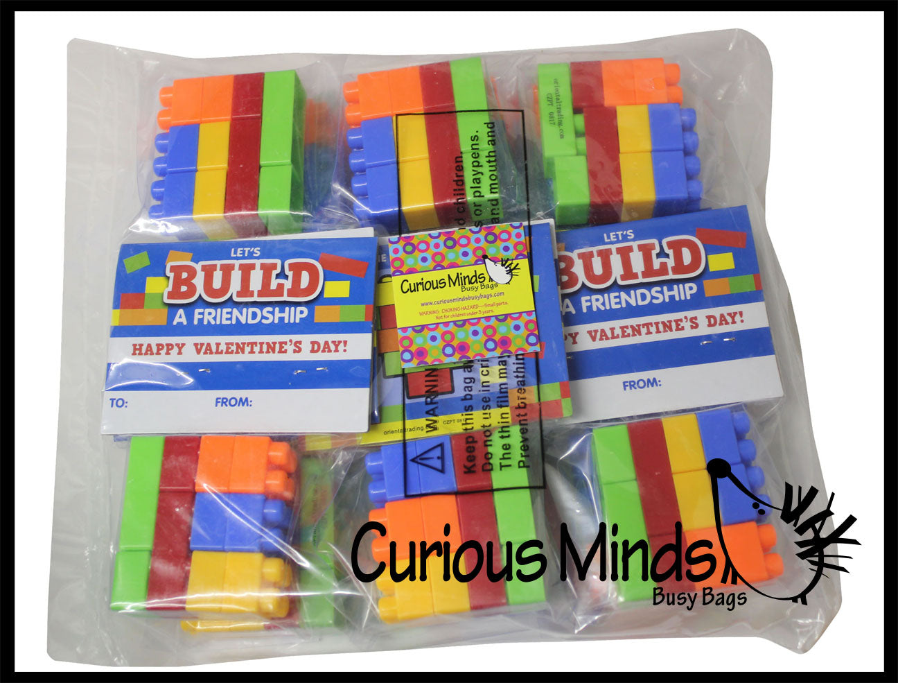 LAST CHANCE - LIMITED STOCK - Unique Valentines Day Cards for Kids - Building Brick Heart