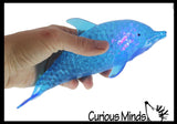 Jumbo Light Up Dolphin Water Bead Filled Squeeze Stress Ball  -  Sensory, Stress, Fidget Toy