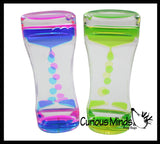 Set of 2 Bubble Spiral Liquid Dripping Timer - Calm Down Jar - Soothing and Calming Motion - Liquid Timer Sensory Office Desk Toy - Visual Stimulation