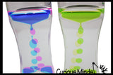 Set of 2 Bubble Spiral Liquid Dripping Timer - Calm Down Jar - Soothing and Calming Motion - Liquid Timer Sensory Office Desk Toy - Visual Stimulation