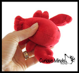 3 Cute Mini Ocean Animal Plush Stuffed Animals- Adorable Mini Plushie - Hammerhead Shark, Jellyfish, Lobster