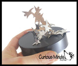 Magnetic Fidget Sculpture - Office Science Toy - Desk Toy with Magnet Base and Metal Pieces