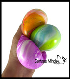 Marble Swirl Soft Doh Filled Stretch Ball - Ultra Squishy Relaxing Sensory Fidget Stress Toy Tie Dye