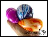 Marble Swirl Soft Doh Filled Stretch Ball - Ultra Squishy Relaxing Sensory Fidget Stress Toy Tie Dye