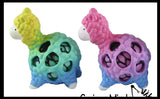 Rainbow Alpaca Squishy Color Changing Gel Doh Blob Mesh Ball with Soft Web - Squishy Fidget Ball