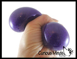 Metallic Glitter Thick Gel-Filled Squeeze Stress Balls  -  Sensory, Stress, Fidget Toy