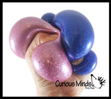 Metallic Glitter Thick Gel-Filled Squeeze Stress Balls  -  Sensory, Stress, Fidget Toy