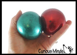 Metallic Glitter Thick Gel-Filled Squeeze Stress Balls  -  Sensory, Stress, Fidget Toy
