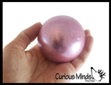 Metallic Glitter Thick Gel-Filled Squeeze Stress Balls  -  Sensory, Stress, Fidget Toy