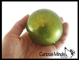 Metallic Glitter Thick Gel-Filled Squeeze Stress Balls  -  Sensory, Stress, Fidget Toy