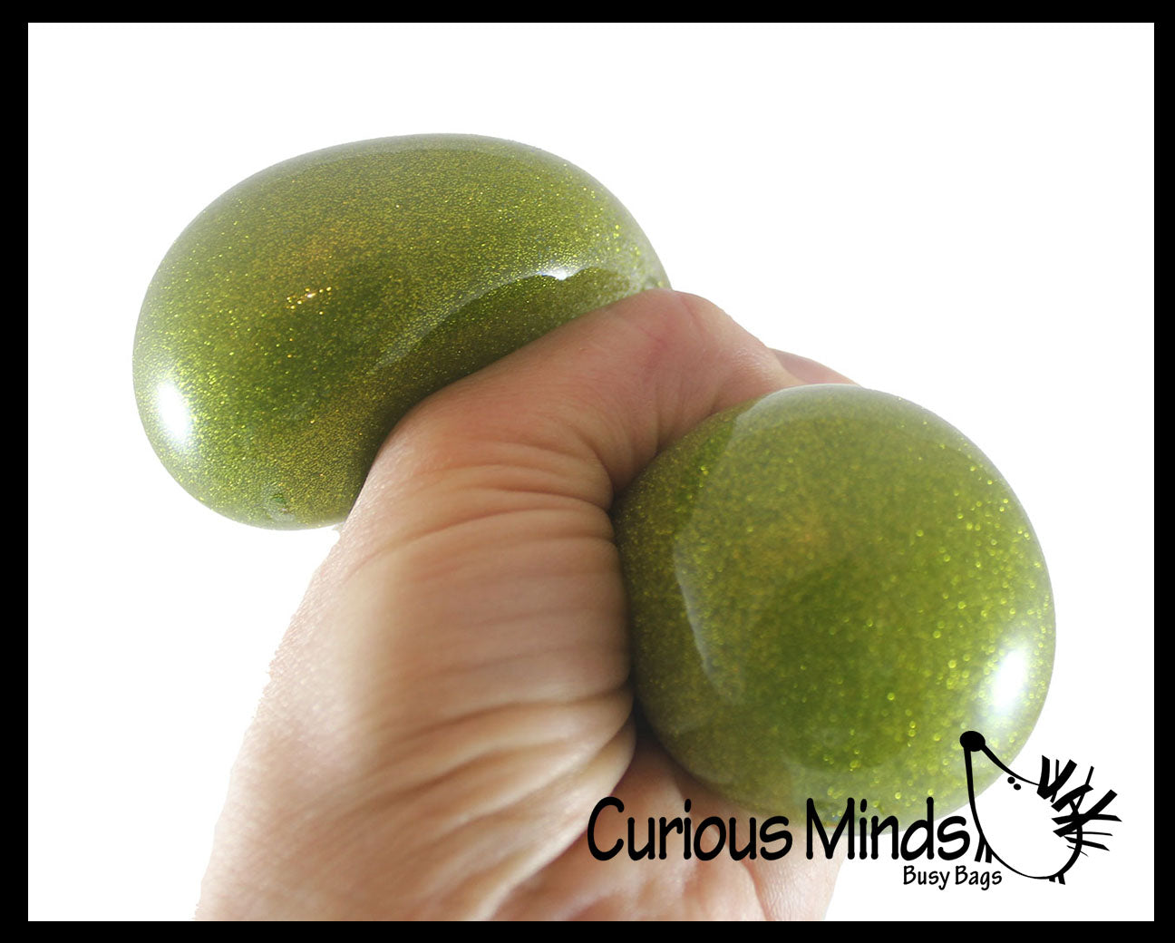 Metallic Glitter Thick Gel-Filled Squeeze Stress Balls  -  Sensory, Stress, Fidget Toy
