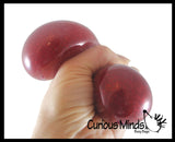 Metallic Glitter Thick Gel-Filled Squeeze Stress Balls  -  Sensory, Stress, Fidget Toy