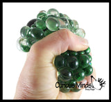 3" Metallic Bubble Mesh Balls - Squishy Fidget Ball with Web Netting - Stress Ball Color Changing Blobs - Sensory, Fidget Toy- Gooey Squish Bubble Popping OT