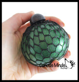 3" Metallic Bubble Mesh Balls - Squishy Fidget Ball with Web Netting - Stress Ball Color Changing Blobs - Sensory, Fidget Toy- Gooey Squish Bubble Popping OT