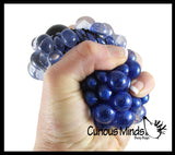3" Metallic Bubble Mesh Balls - Squishy Fidget Ball with Web Netting - Stress Ball Color Changing Blobs - Sensory, Fidget Toy- Gooey Squish Bubble Popping OT