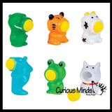 LAST CHANCE - LIMITED STOCK - SALE -Mini Animal Ball Popper Shooter Toy - Put Ball in Mouth and Squeeze to Shoot it Out