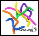 LAST CHANCE - LIMITED STOCK - Small Pull and Pop Fidget Snap Expanding Flexible Accordion Tube Toy - Free Play - Open Ended Fidget Toy
