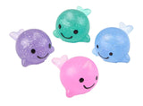 Narwhal Animal Mochi Squishy  - Adorable Cute Kawaii - Individually Wrapped Toys - Sensory, Stress, Fidget Party Favor Toy - Whale