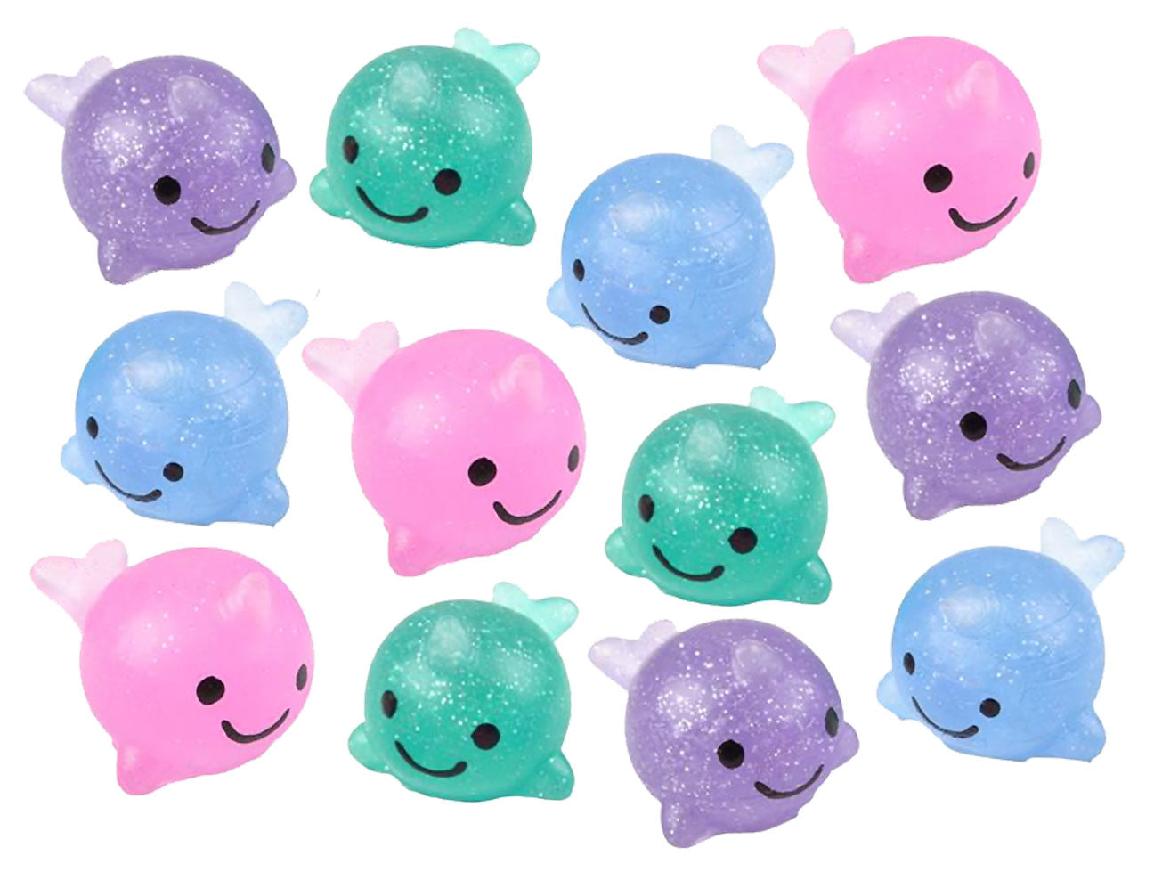 Narwhal Animal Mochi Squishy  - Adorable Cute Kawaii - Individually Wrapped Toys - Sensory, Stress, Fidget Party Favor Toy - Whale