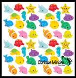 Ocean Sea Animal Mochi Squishy  - Adorable Cute Kawaii - Individually Wrapped Toys - Sensory, Stress, Fidget Party Favor Toy