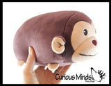 LAST CHANCE - LIMITED STOCK  - SALE - Chubby Plush Monkey Stuffed Animal Toy - Soft Squishy Roll Animal Plushie Stuffie Monkey