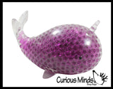 Jumbo Narwhal Water Bead Filled Squeeze Stress Ball  -  Sensory, Stress, Fidget Toy