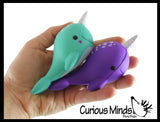 Narwhal Squishy Slow Rise Foam Animal - Cute Scented Sensory, Stress, Fidget Toy