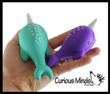 Narwhal Squishy Slow Rise Foam Animal - Cute Scented Sensory, Stress, Fidget Toy