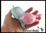 Narwhal Squishy Slow Rise Foam Animal - Cute Scented Sensory, Stress, Fidget Toy