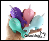 Narwhal Squishy Slow Rise Foam Animal - Cute Scented Sensory, Stress, Fidget Toy