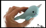 Narwhal Squishy Slow Rise Foam Animal - Cute Scented Sensory, Stress, Fidget Toy