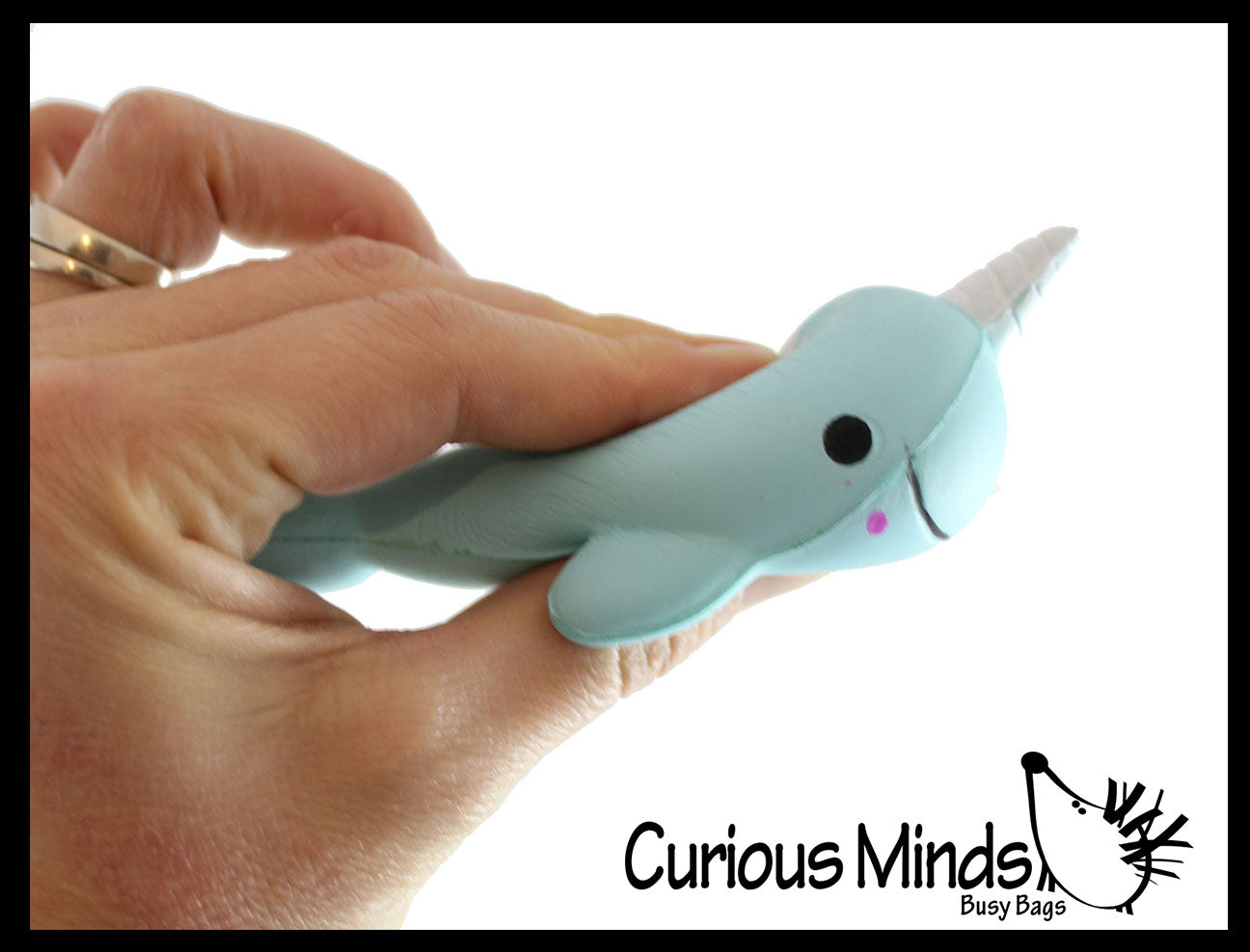 Narwhal Squishy Slow Rise Foam Animal - Cute Scented Sensory, Stress, Fidget Toy