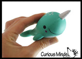 Narwhal Squishy Slow Rise Foam Animal - Cute Scented Sensory, Stress, Fidget Toy