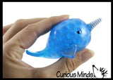 Sticky Narwhal Ceiling Target Balls - Throw Globs to Stick to Ceiling and Catch When it Falls - Fish Water Bead Filled Squeeze Stress Ball  -  Sensory, Stress, Fidget Toy