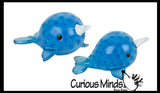 Sticky Narwhal Ceiling Target Balls - Throw Globs to Stick to Ceiling and Catch When it Falls - Fish Water Bead Filled Squeeze Stress Ball  -  Sensory, Stress, Fidget Toy