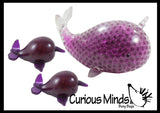 Mommy and Babies Narwhal Family Set - Water Bead Filled Squeeze Stress Ball  -  Sensory, Stress, Fidget Toy