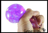 Nee-Doh Sparkle Crystal Streamer Filled Stretch Ball - Ultra Squishy Relaxing Sensory Fidget Stress Toy