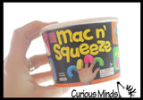 NeeDoh Mac and Squeeze Cheese - 4 Stretchy Elbow Noodle Strings Fidget Toy - Thick, Build Resistance for Strengthening Exercise, Pull, Stretchy, Fiddle Nee Doh